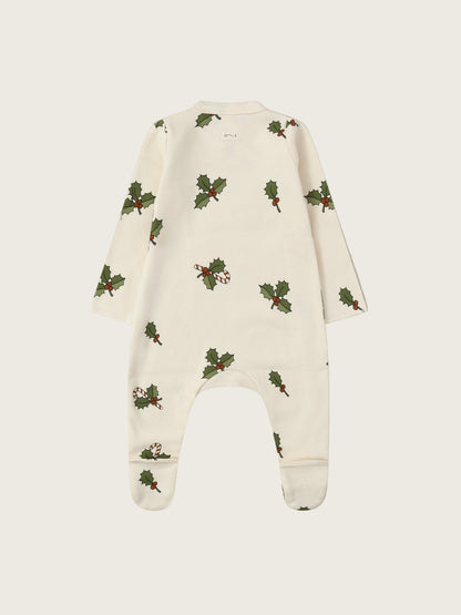 Grenouillère à pieds pour bébé | Houx de Noël