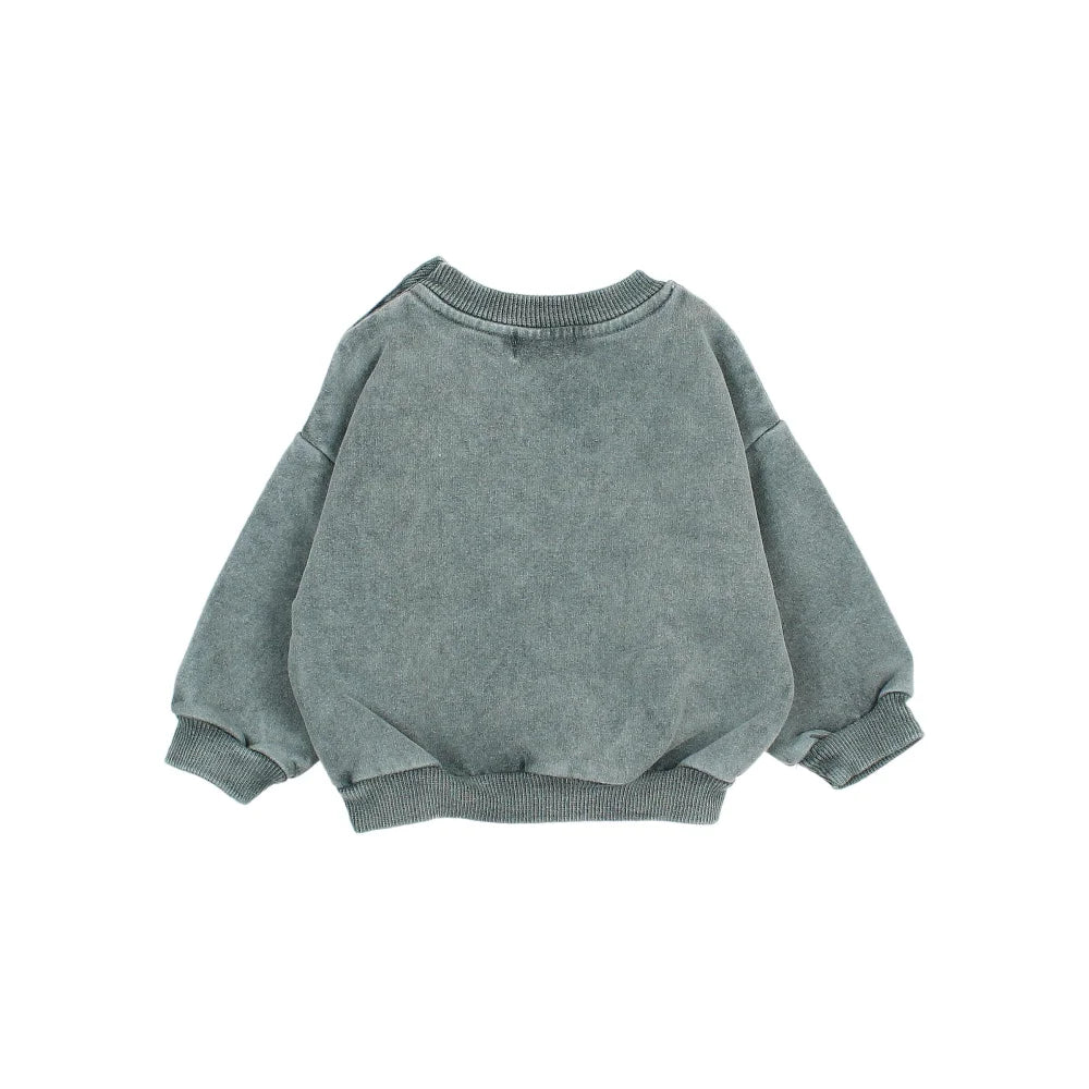 Grünes Acid-Wasch Sweatshirt aus Baumwolle für Babys im Produkt Baby Fun Sweatshirt