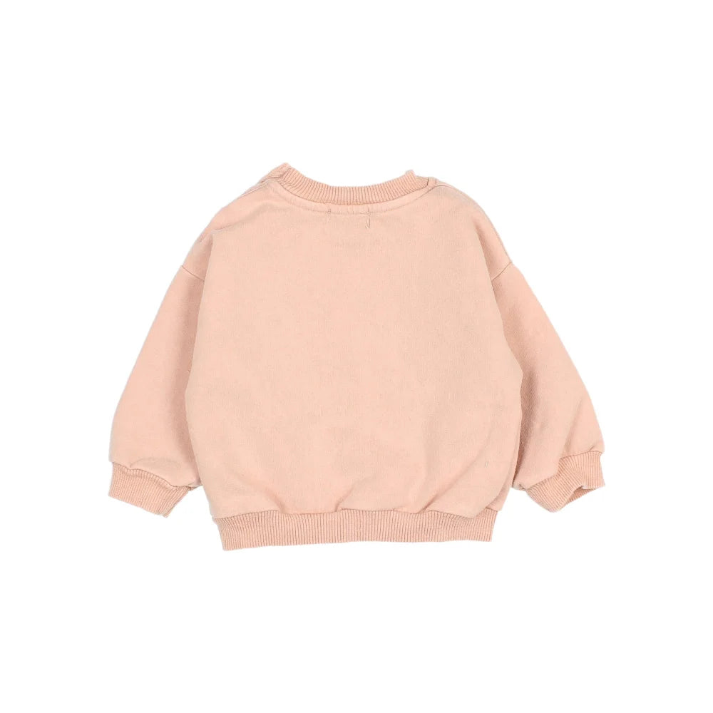 Baby Fun Sweatshirt in peach color for infants, available in Salte Green or Nude