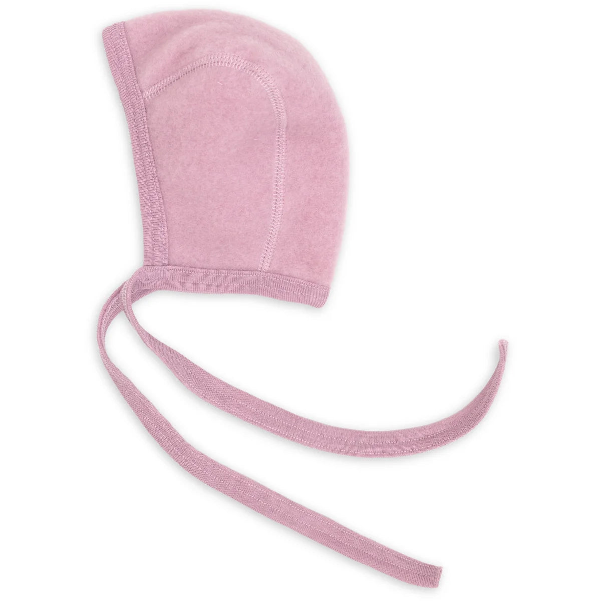 Engel Baby-Häubchen Wollfleece in Rosenholz Melange