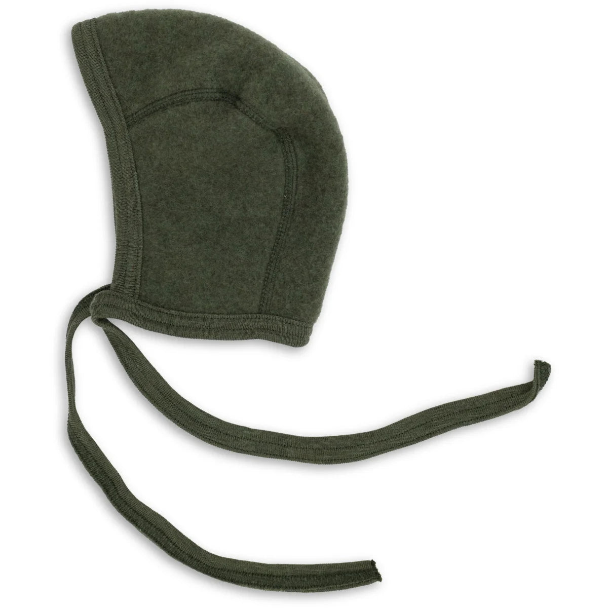 Engel Baby-Häubchen Wollfleece in Schilf Melange