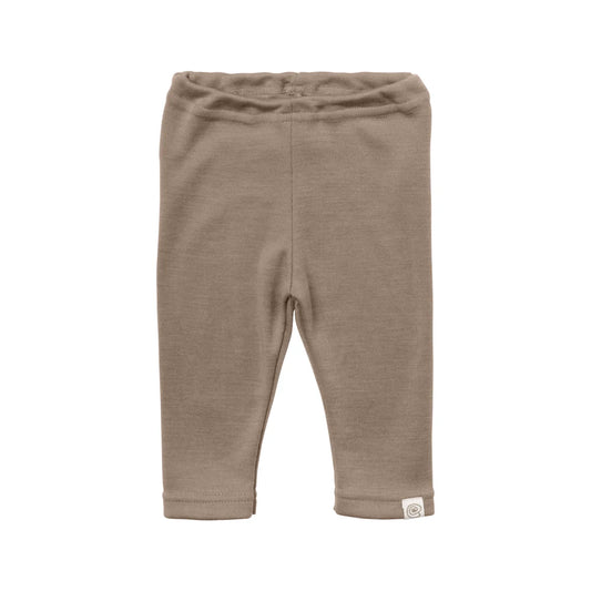 Beige gerippte Baby-Leggings Sand mit weichem Gummibund und subtiler Textur