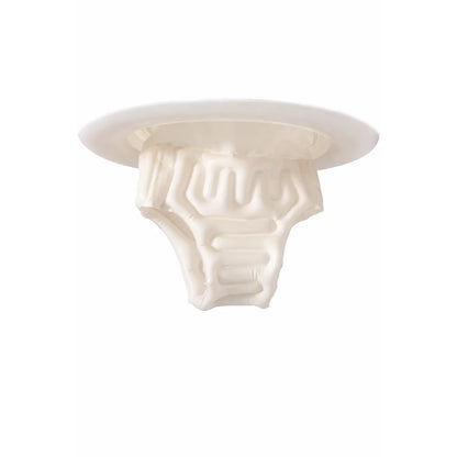 Weißer kunststoff-feuersprinklerkopf mit rundem oberteil und detailreicher gerippter unterseite für ökologische baby- & kinderprodukte