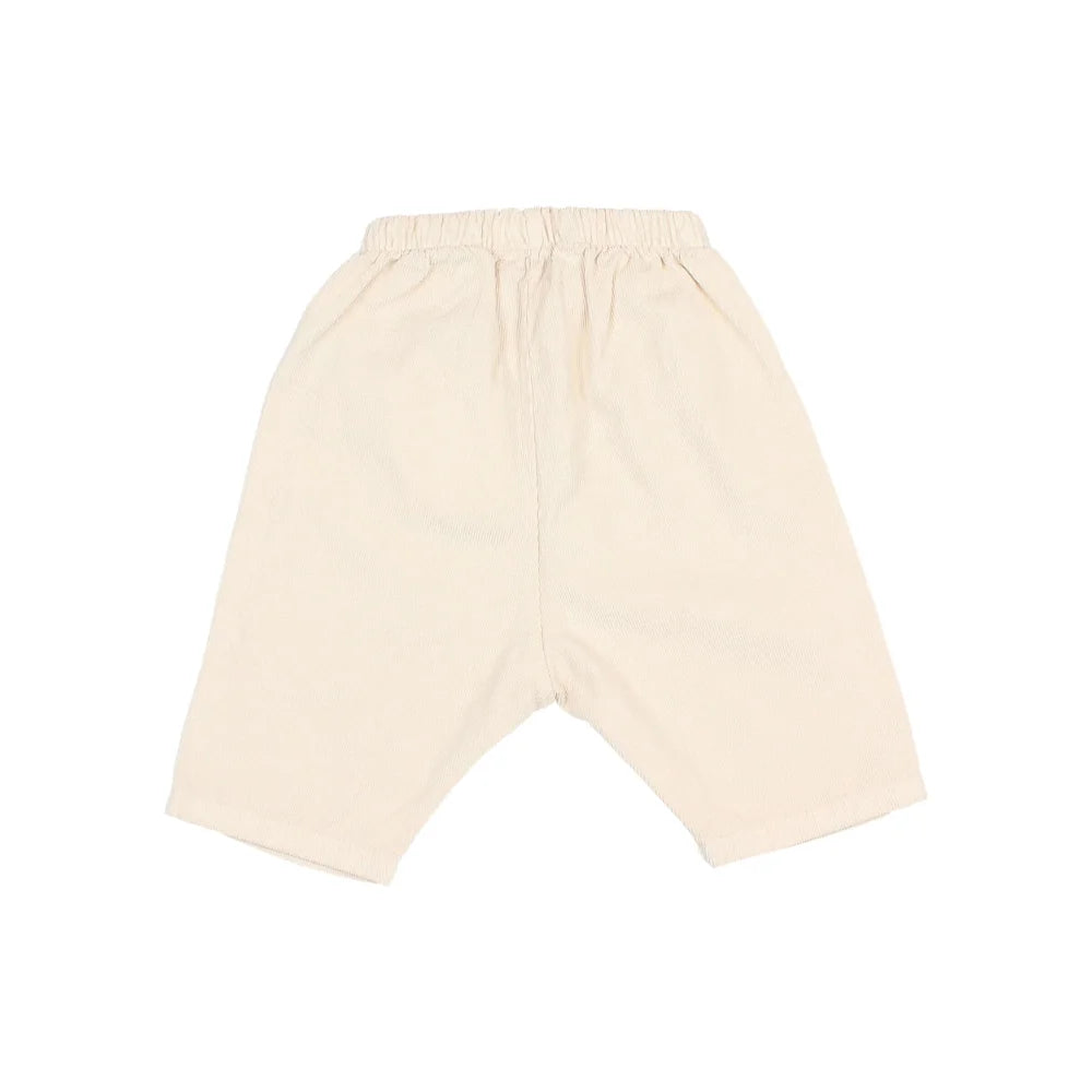 Beige elastischer Taillenbund Baby Soft Velour Hose in Ivory oder Ocre