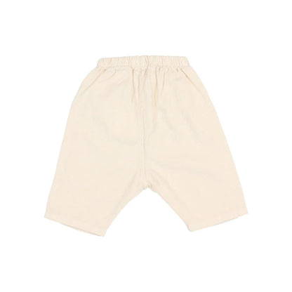 Beige elastischer Taillenbund Baby Soft Velour Hose in Ivory oder Ocre