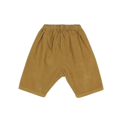 Braune Cordstoffhosen für Babys aus der Kollektion Baby Soft Velour Pants in Elfenbein oder Ocre