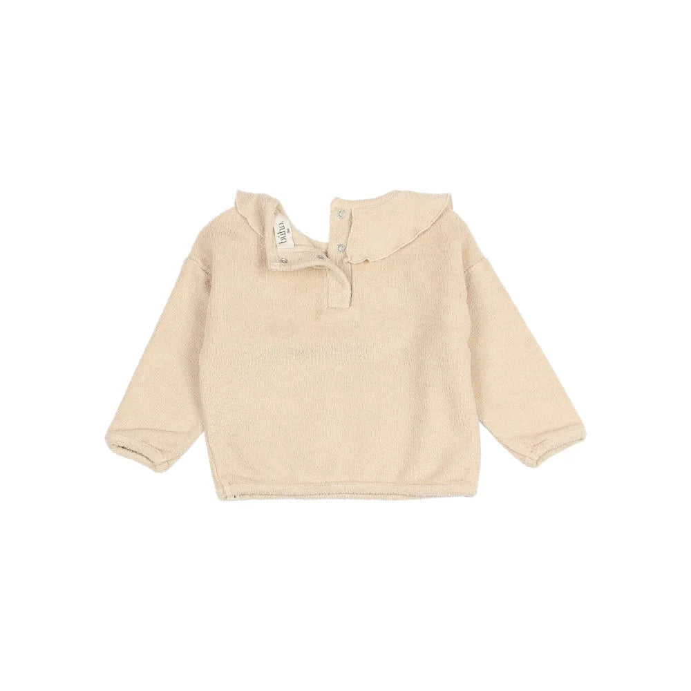Beige langärmiges Hemd mit Kragen für Baby Mädchen in Ivory oder Rose