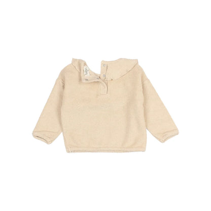 Beige langärmiges Hemd mit Kragen für Baby Mädchen in Ivory oder Rose