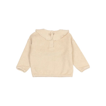 Beige Strukturierte Corduryoverall mit Kragen für das Baby Terry Girly Sweatshirt