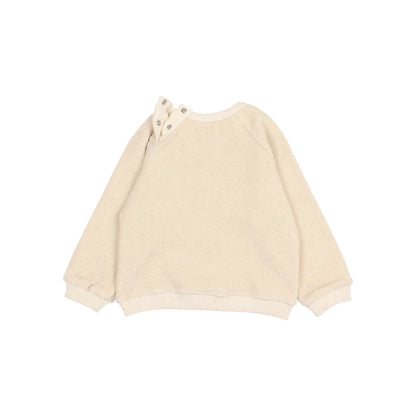 Baby Terry Sweatshirt in Elfenbein mit langärmligem, flauschigem Strickstoff