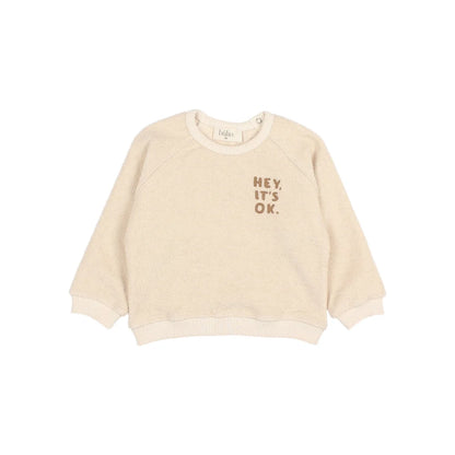 Beige langärmeliger Baby Terry Sweatshirt Ivory für Kindermode