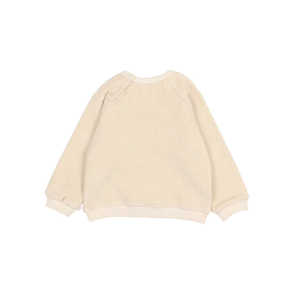 Beige langärmliges Baby Terry Sweatshirt auf Ivory Produktbild