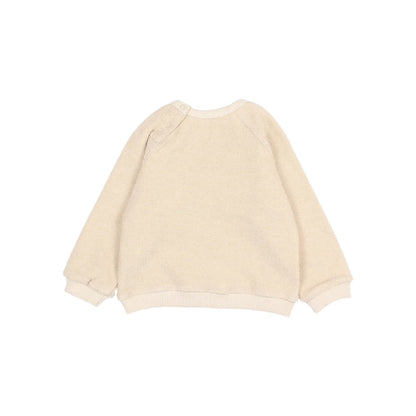 Beige langärmliges Baby Terry Sweatshirt auf Ivory Produktbild
