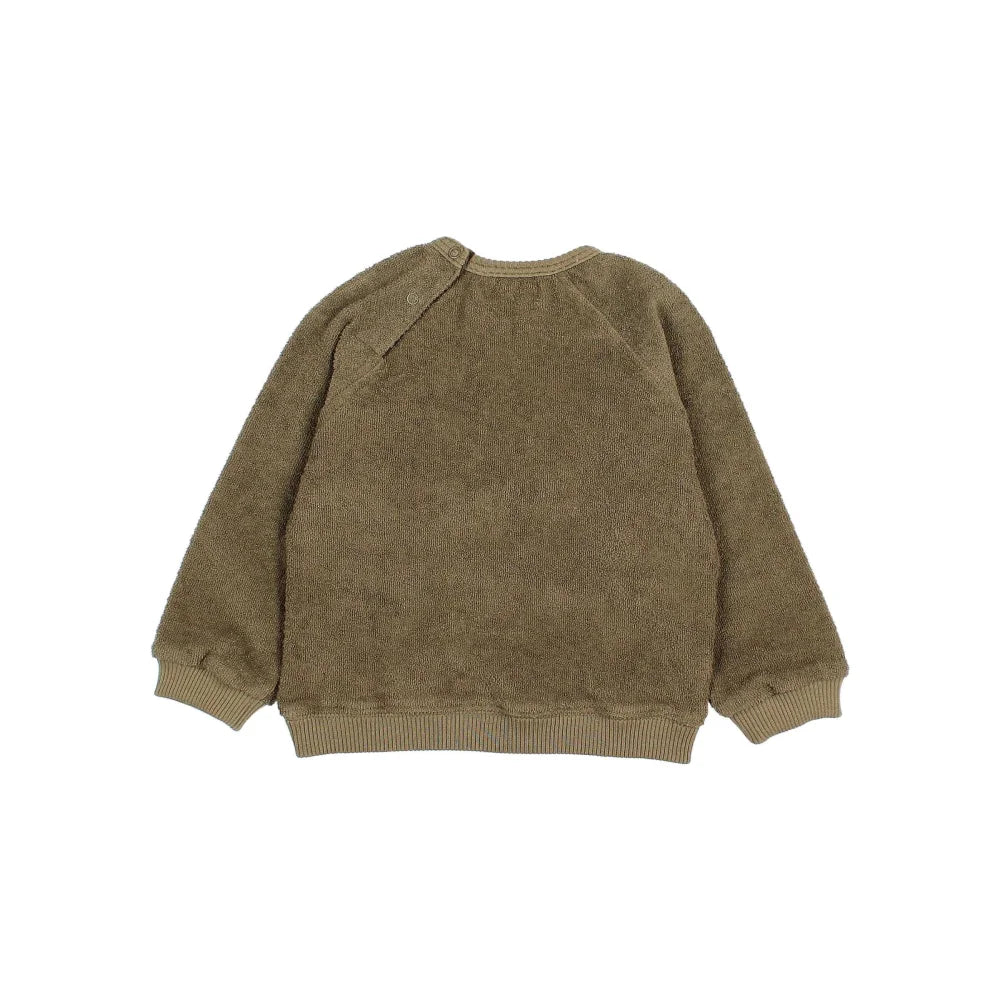 Olivegrüner filziger Baby Terry Sweatshirt Kaki für Babys