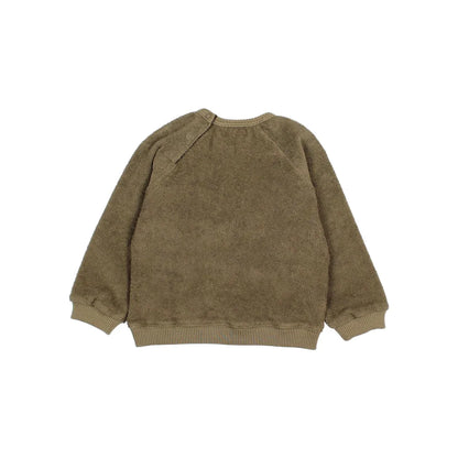 Olivegrüner filziger Baby Terry Sweatshirt Kaki für Babys