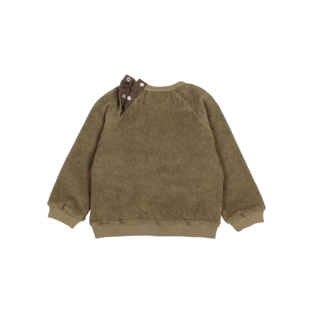 Olivegrüner terrycloth Sweatshirt für Babys im Produkt Kaki Design
