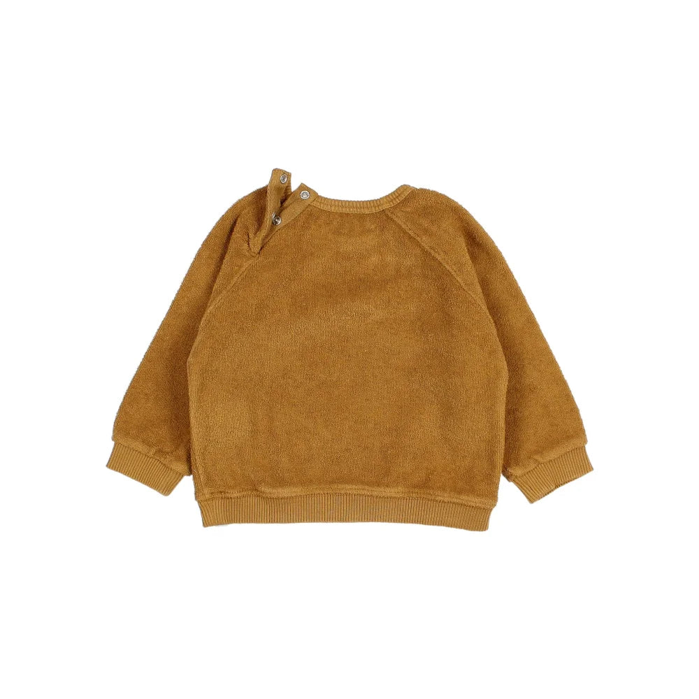 Musschelgelbe langärmlige Frotteesweatshirt für Babys, Produkt Ocre