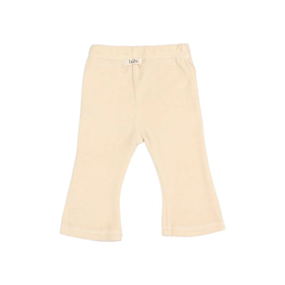 Beige Babyhose aus Samtstoff für Baby Leggings im Flare-Design in Ivory oder Rose