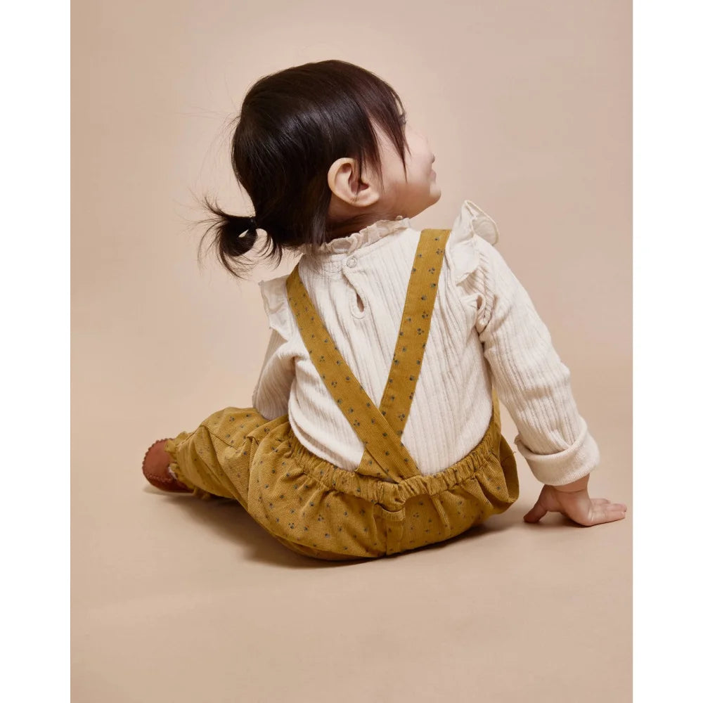 Babykleidung in Senffarben mit Überalls in Ivory oder Rose, Warm Rib Bodysuit