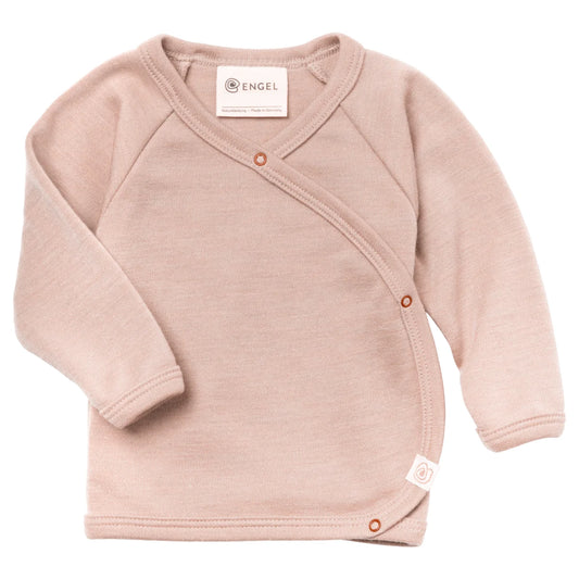 Engel Baby-Wickelshirt aus Merinowolle und Seide in Dustyrose