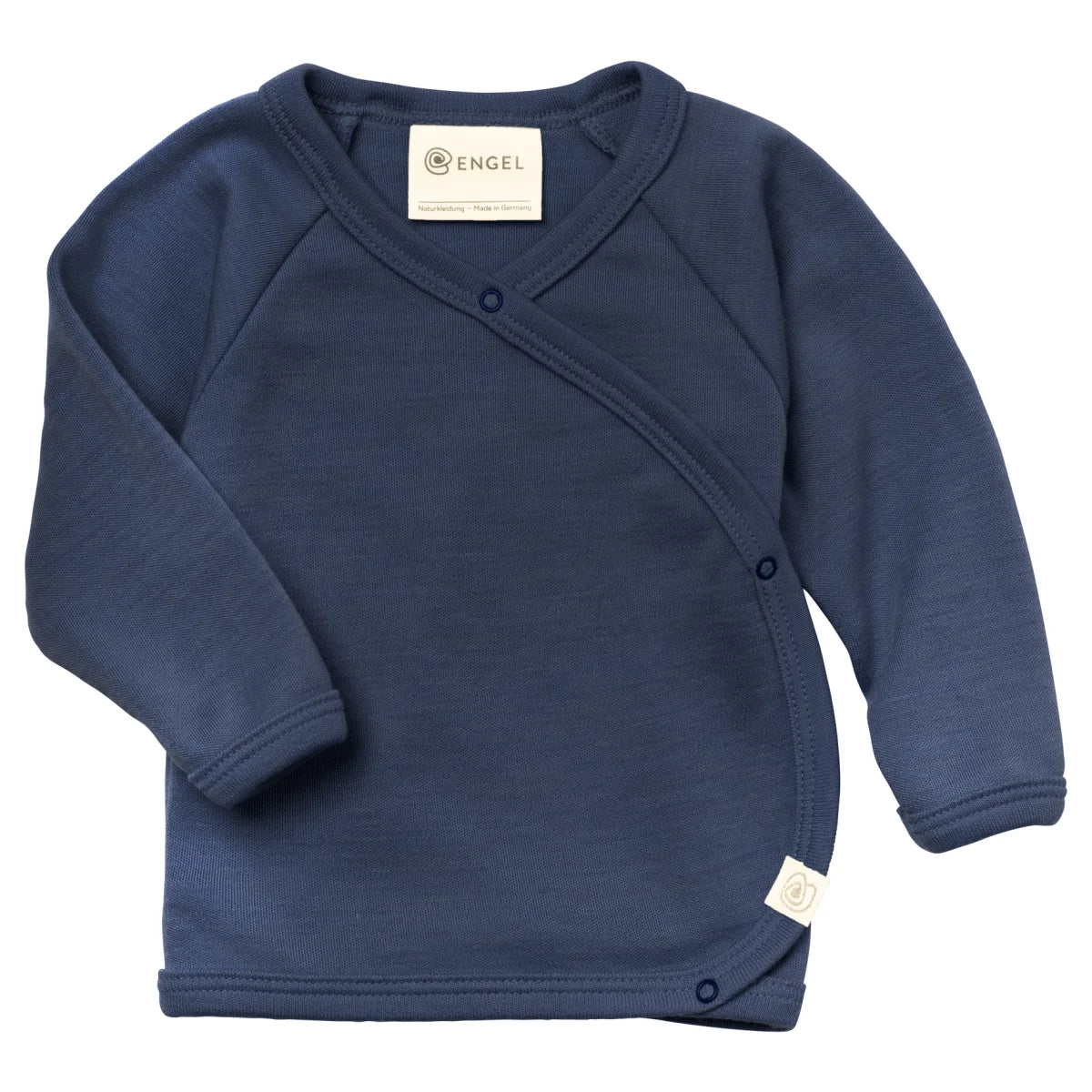Engel Baby-Wickelshirt aus Merinowolle und Seide in Marine