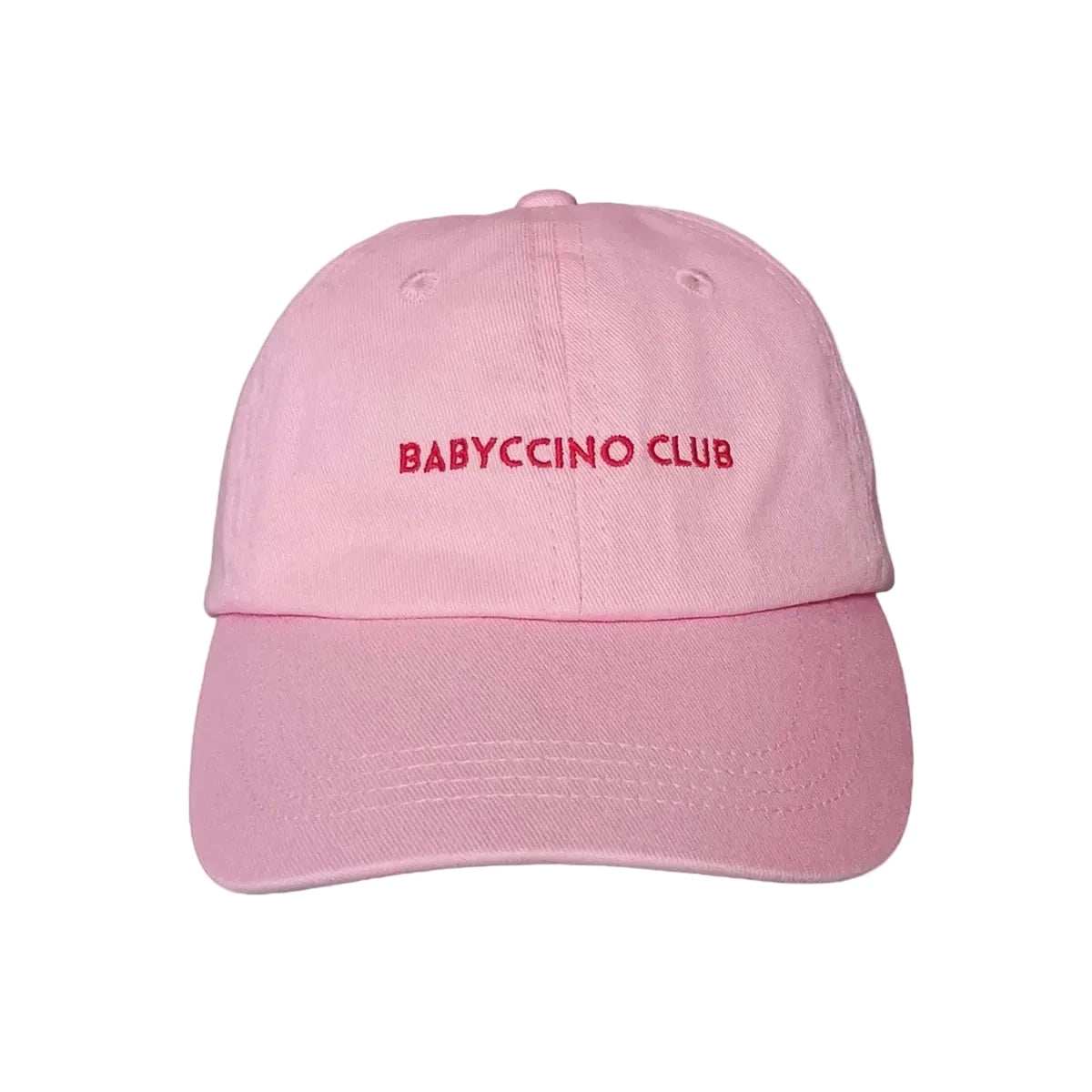 Rosa babyccino club kindercap aus nachhaltiger baumwolle ideal für ökologische baby- & kinderprodukte und geschenke für neugeborene