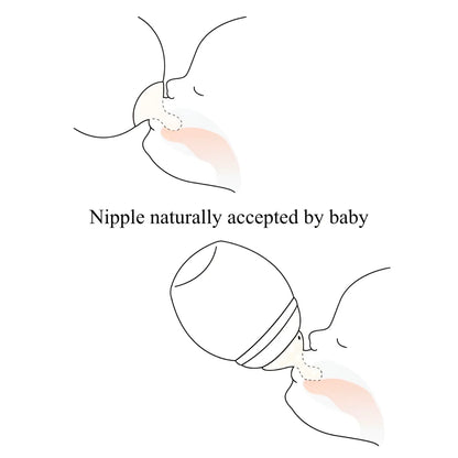 Babyflasche Graouu: Baby saugt natürlich Brust und Fläschchen mit rosa Schattierung