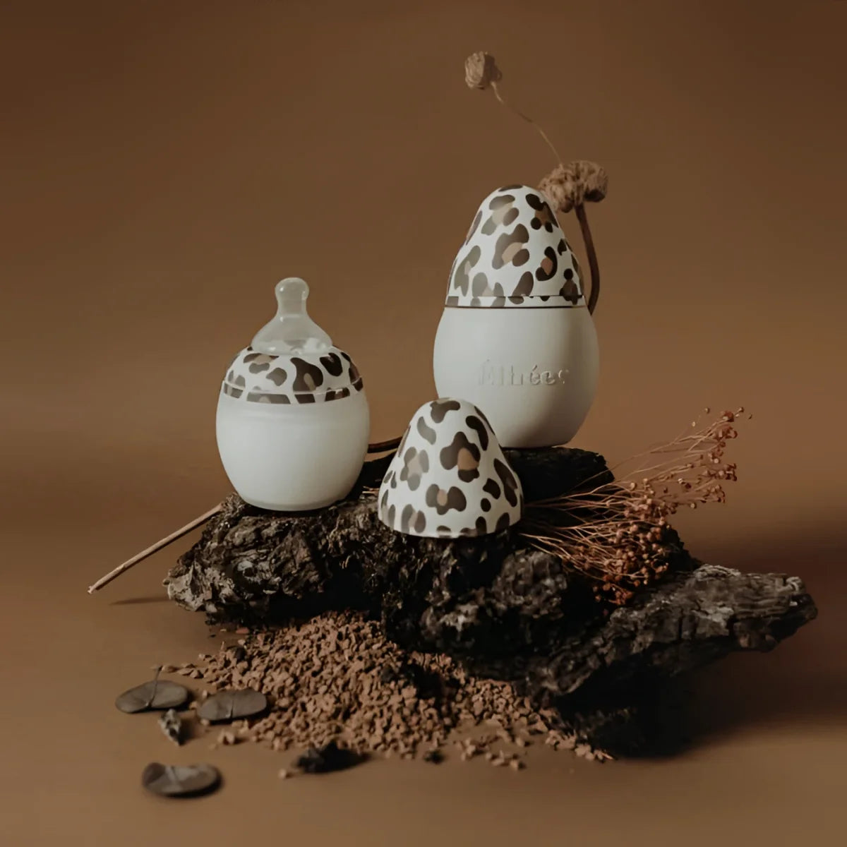 Mibee Babyflasche Graouu Leopard-Print 150ml 240ml mit Glasnippel