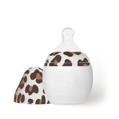Babyflasche Graouu Leopardmuster 150 ml oder 240 ml weiß Silikon