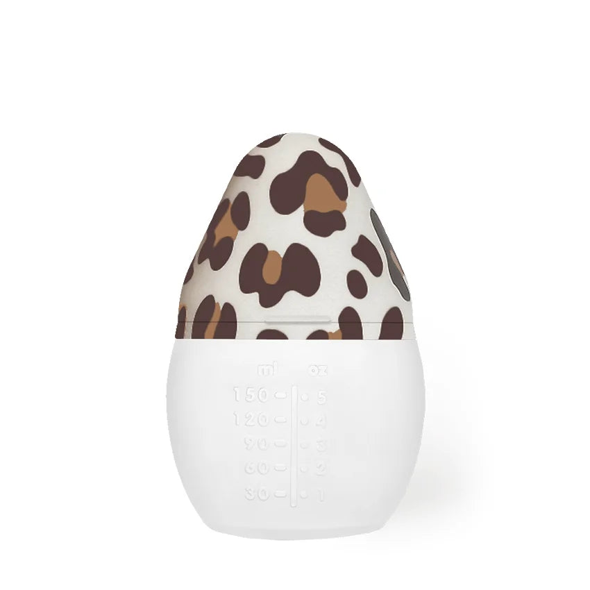 Babyflasche Graouu weiß eiförmig mit Leopardmuster 150ml oder 240ml