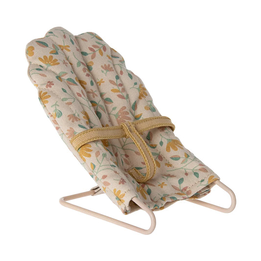 Baby Bouncer Babysitter Micro in floral print with a sturdy metal frame