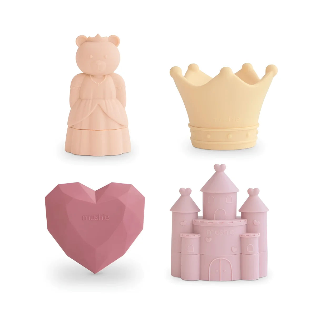 Pastellrosa silikon spielzeug in kastellform badespielzeug princess schimmelresistent