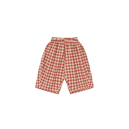 Organic Zoo Barrel Pants Paprika Gingham Detail