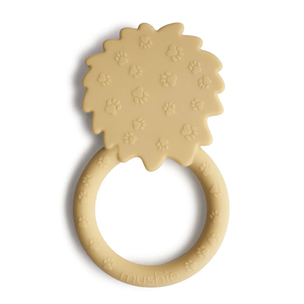 Pale yellow Beissring Löwe in pineapple shape for soothing teething relief