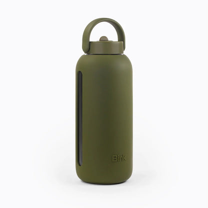 Olivegrüne Wasserflasche mit Griff aus dem Produkt Big Bottle 1 l