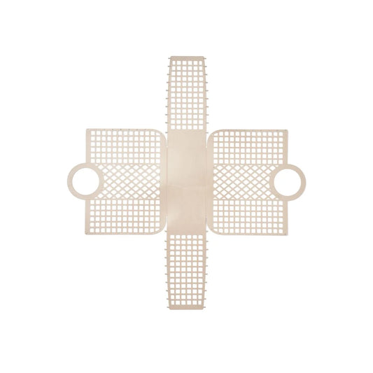 Bloom Korb Sandy: Beige Gitterkreuz-Organizer mit runden Aussparungen