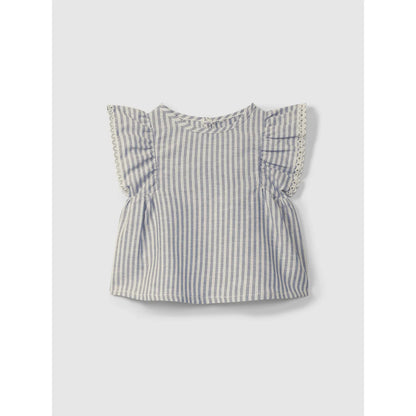 Bluse mit Streifen, englischer Stickerei und eleganter Note