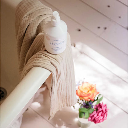 Weiße Flasche mit Griff für Body und Haarwaschgel 500ml