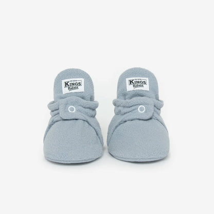 Leichte graue Fleece-Babyschuhe mit Druckknöpfen für 12-24 Monate, Sky Grey