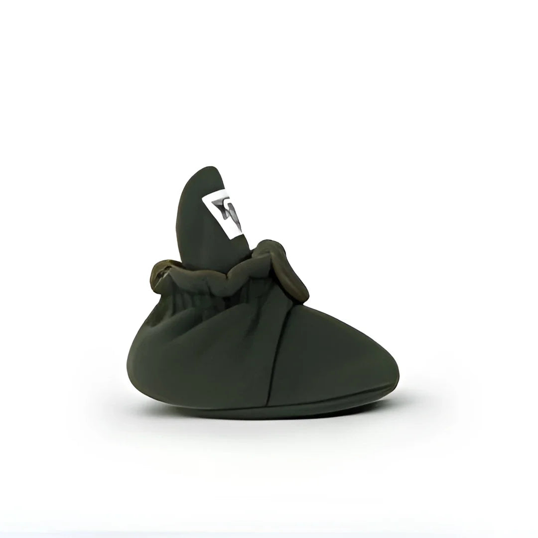 Weiche olivgrüne Babystiefel mit gerafftem elastischem Einstieg aus Fleece