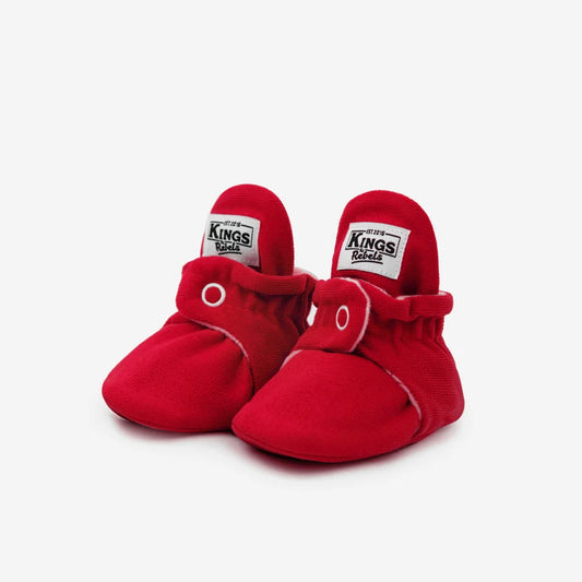 Rote Babybooties Gamuza Classic Kings of Cool mit weißem Saum