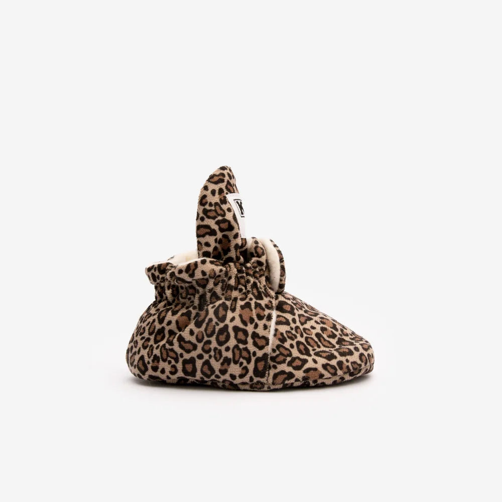 Leopard print Babybooties mit weicher Fütterung aus Gamuza für 0-12 Monate