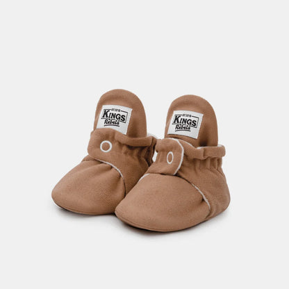 Braune Baby-Schuhe mit Druckknöpfen aus Gamuza für 0-12 Monate, Mocha