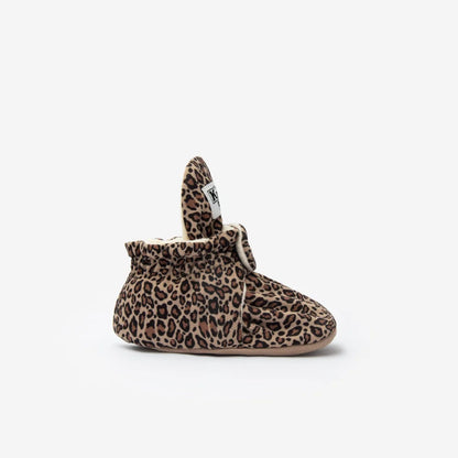Leopard print Babybooties mit Hasenohren für 12-24 Monate, Modell Booties Gamuza Gripper