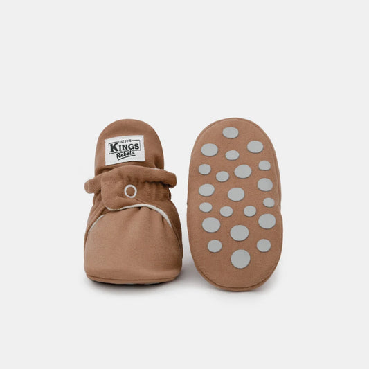 Braune Babybooties mit rutschfesten Sohlen für 12-24 Monate, Gamuza Gripper Mocha
