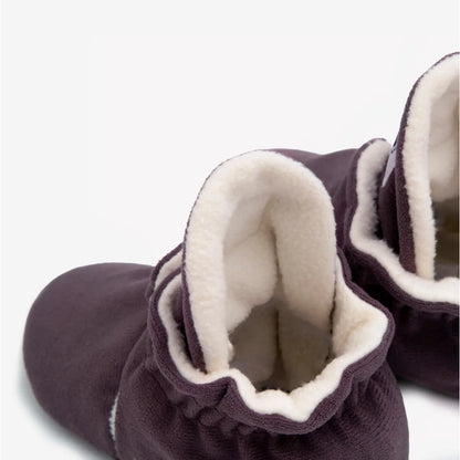 Plüschgefütterte dunkelviolette Babyschuhe Booties Gamuza Gripper für 12-24 Monate