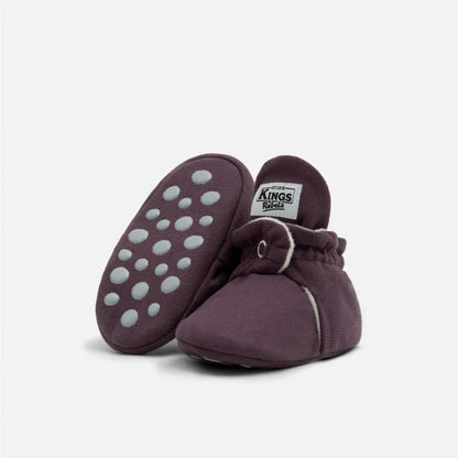 Lila Babybooties mit rutschfesten Sohlen für 12-24 Monate, Booties Gamuza Gripper