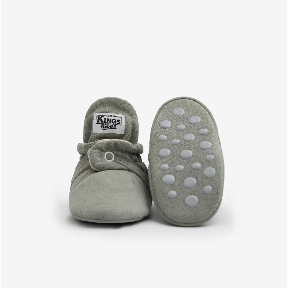 Graue Babybooties mit rutschfesten Sohlen für 12-24 Monate, Modell Booties Gamuza Gripper