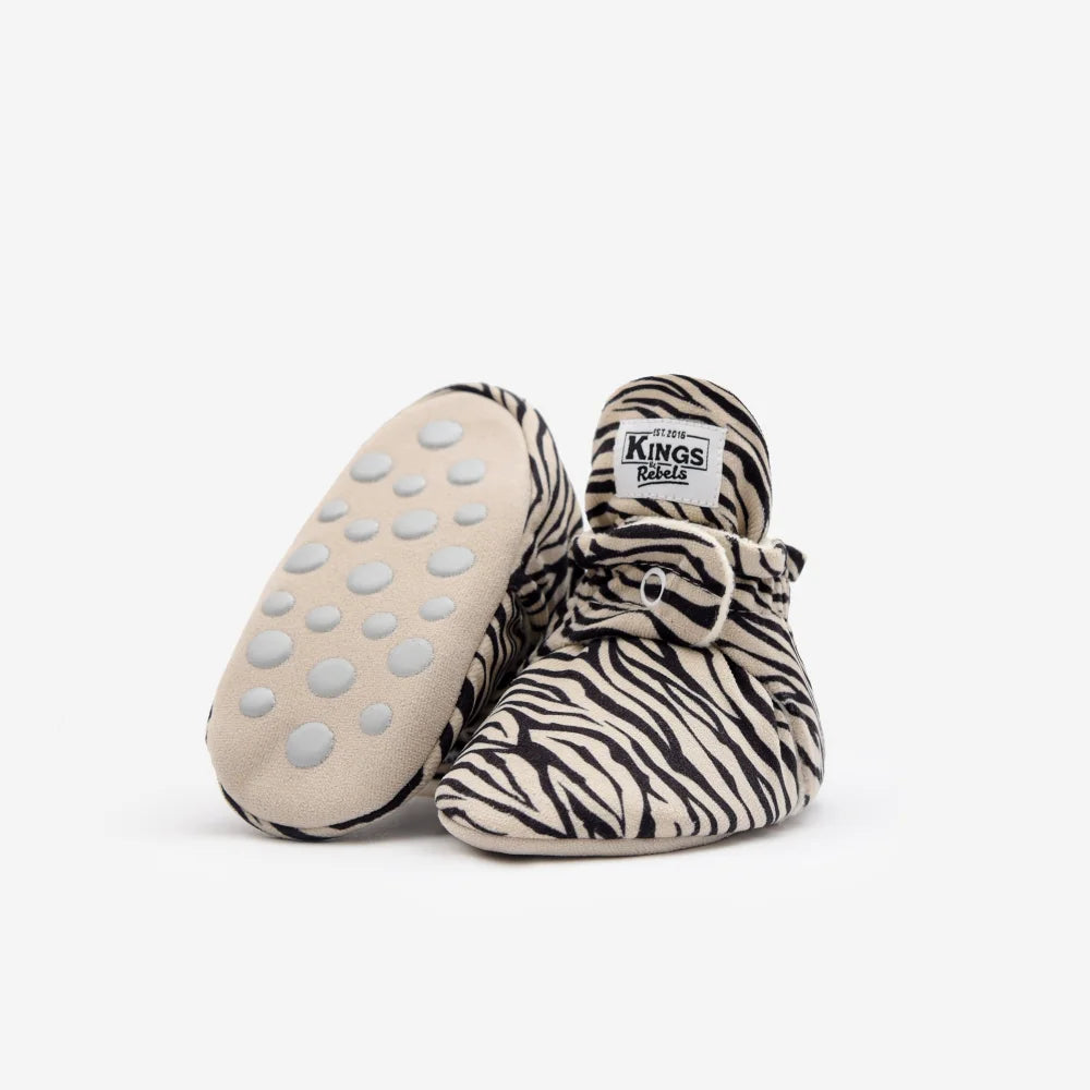 Zebra-Print Baby Booties mit Rutschsicheren Sohlen für 12-24 Monate