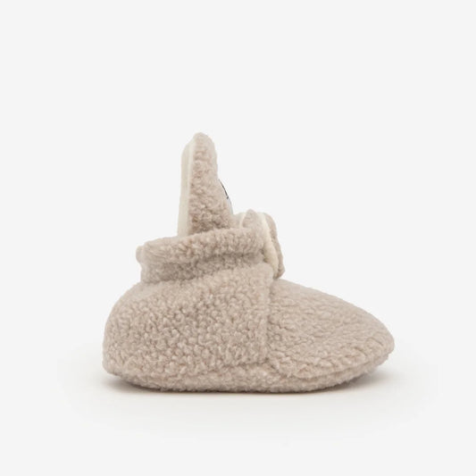 Beige flauschige Babybooties mit Schleifen-Detail, Teddy 12-24 Monate